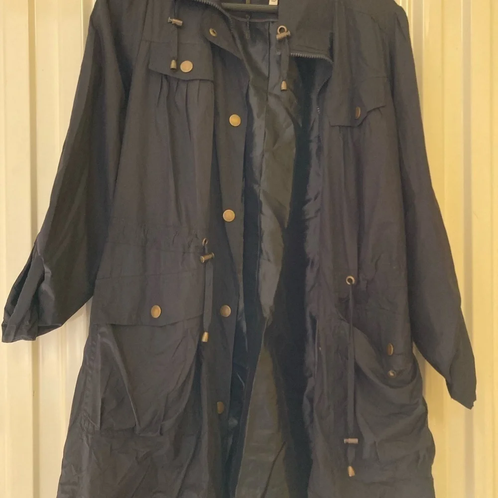 𝅺hawke & Co Solid Navy Blue Lightweight/Zip Front / Windbreaker Jacket . M
